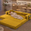 Canapé modulaire modulaire, canapé en velours côtelé en L de 108 po avec assise profonde, coussin nu désossé, canapé-lit modulaire à structure fixe pour le salon, sans assemblage requis (jaune)-805399796