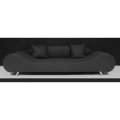 Harmony 102" Round Arm Sofa in Dark Gray Wool