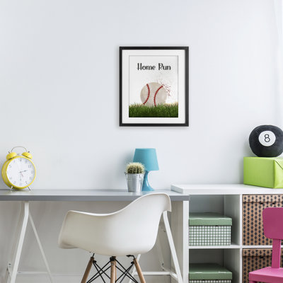 Have A Ball Home Run Framed Print Under Glass, design by Christine Simpson Art