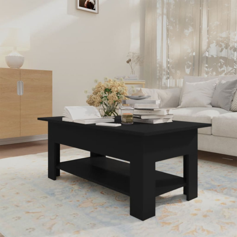 Manufactured Wood Frame Single Coffee Table with Storage, Glossy White