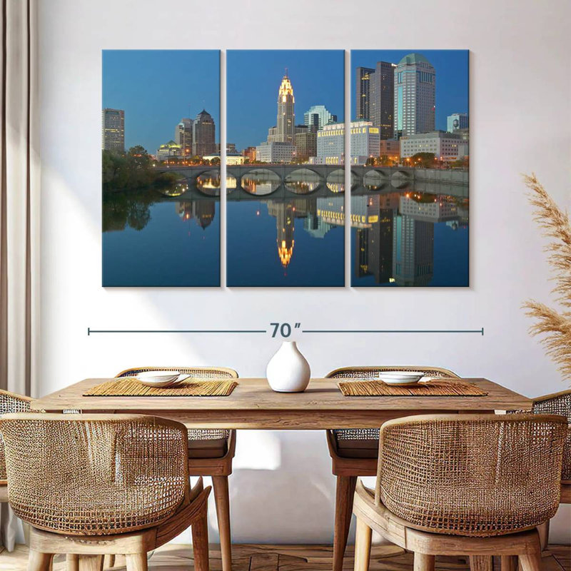Columbus Twilight Reflection, 42" H x 65" W