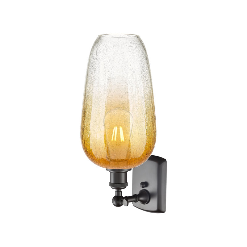 Kazmierski Steel Armed Sconce, Transparent / bronze huilé
