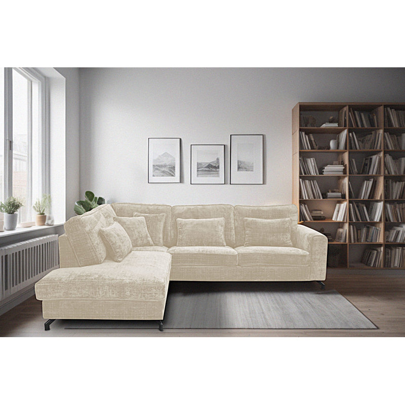 5 Seater Sofa & Chaise, Left Hand Facing, Beige