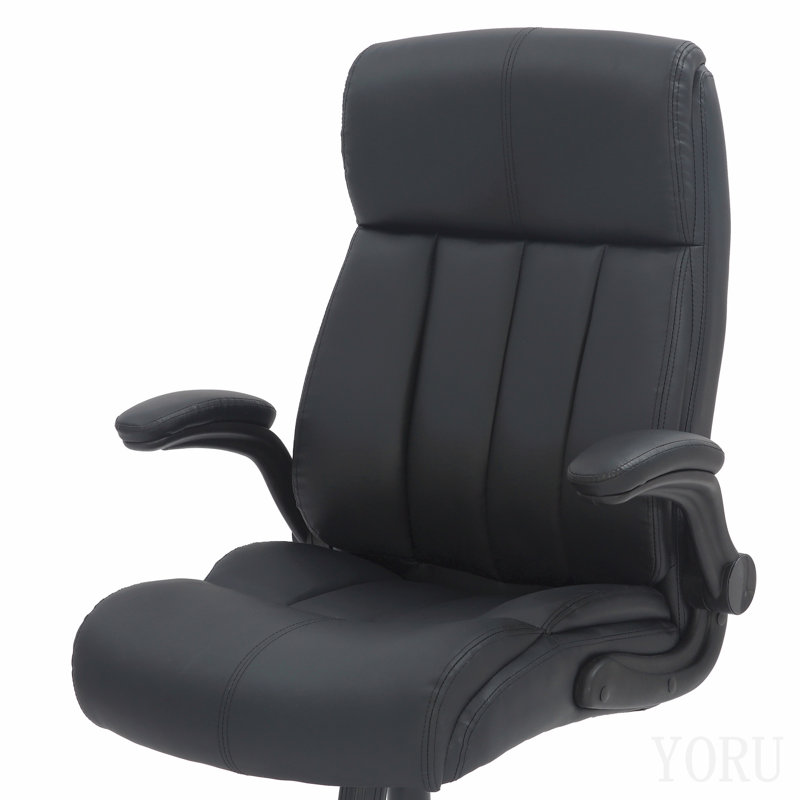 Medium Back Executive Office Chair With Flip-Up Arms, Black