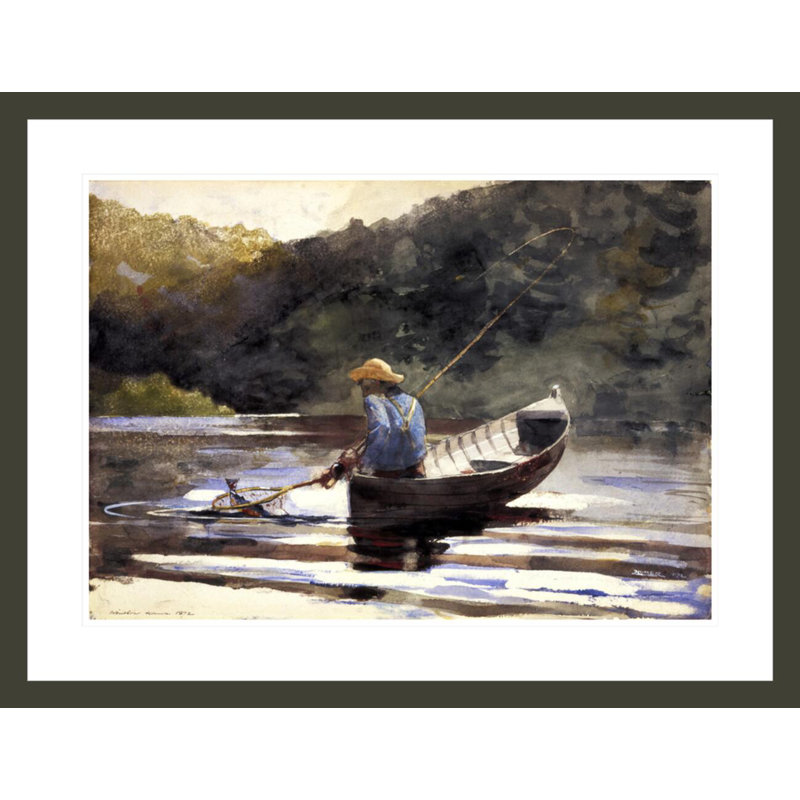 «Boy Fishing» par Winslow Homer, impression giclée sur cadre, H 22,74 po x l 29,5 po
