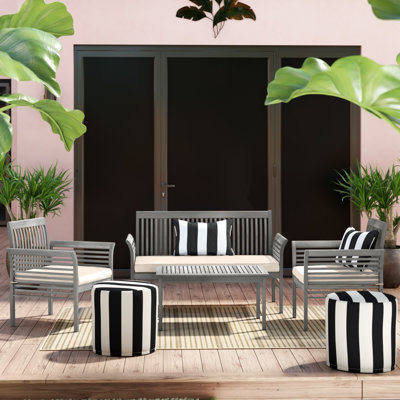 Mokane Acacia 4 - Person Patio Conversation Set with Cushions