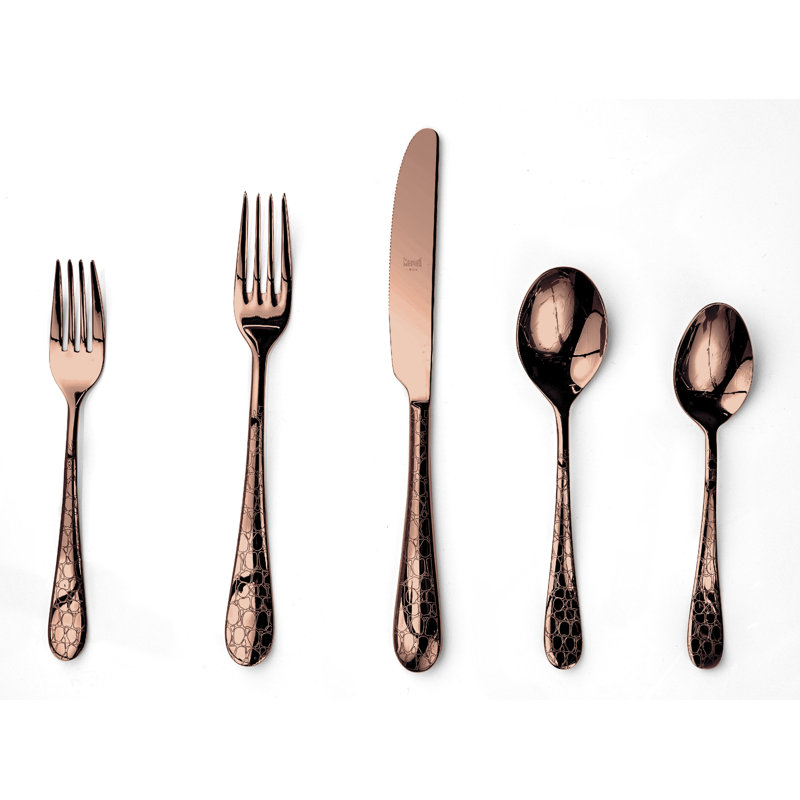 Bronzo Rose Gold 20-Piece Stainless Steel Flatware Set