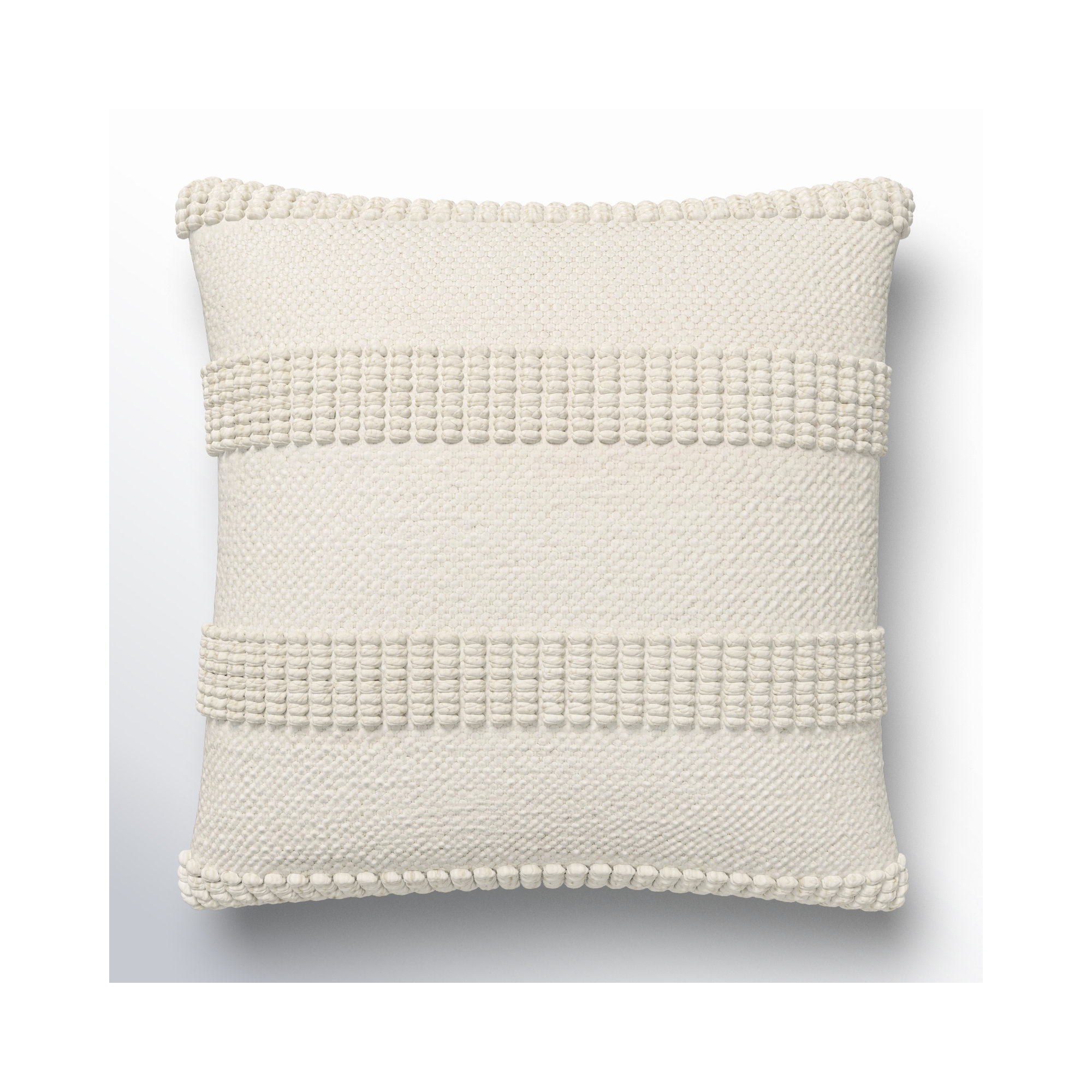 Fernan Striped Throw Pillow, Beige/Off White, Pillow Cover Only - No Insert, 22"H x 22"W
