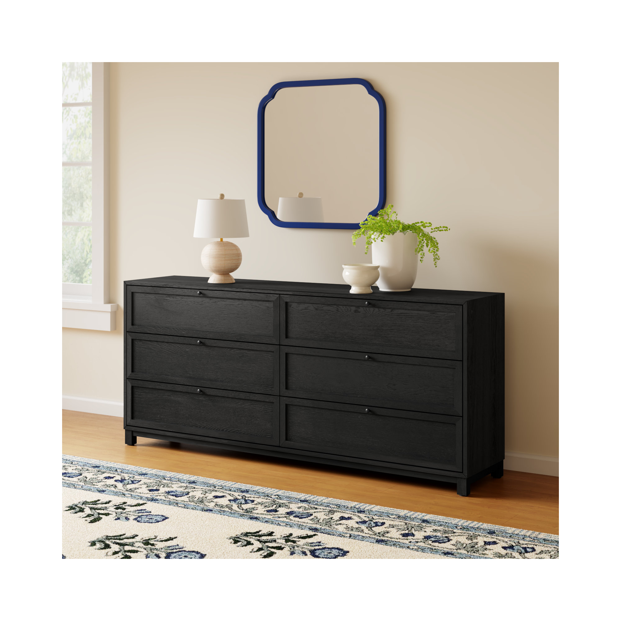 Sonata 6 - Drawer Dresser, Drifted Matte Black