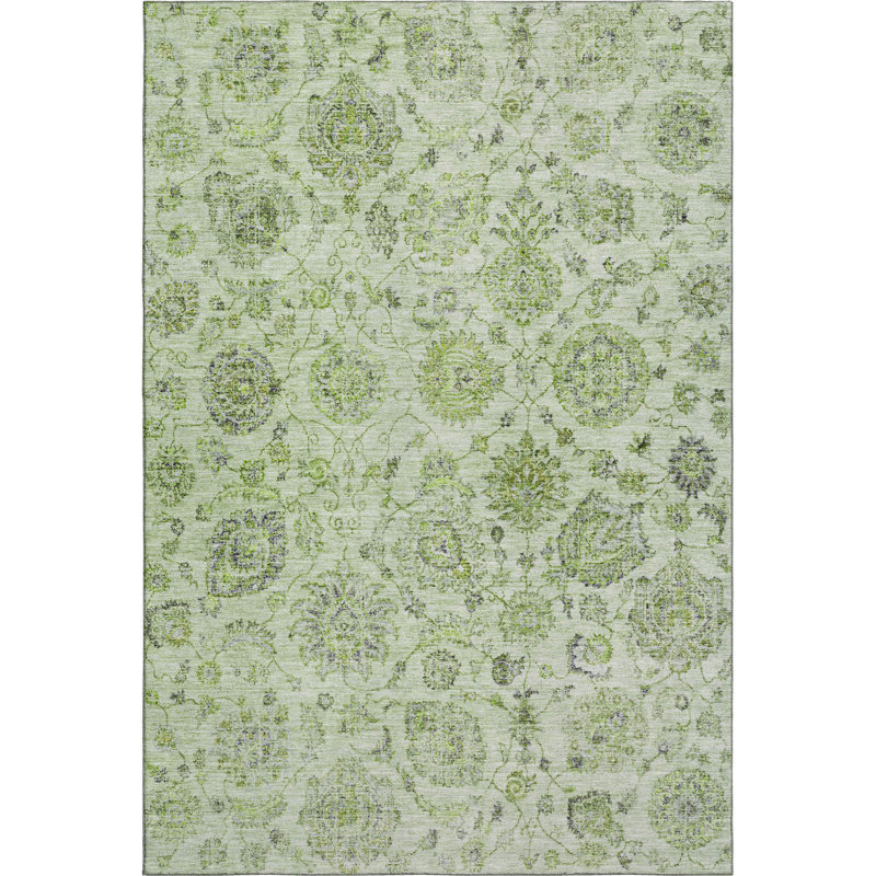 Premium Machine Washable Ashington AMF1833 Damask Rug, Rectangle 2'6" x 3'10"