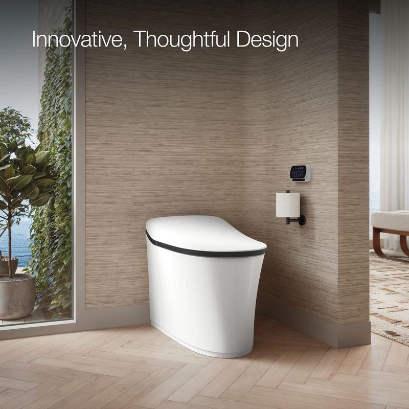 Eir™ Comfort Height™ Elongated Toilet, White/Matte Black Trim