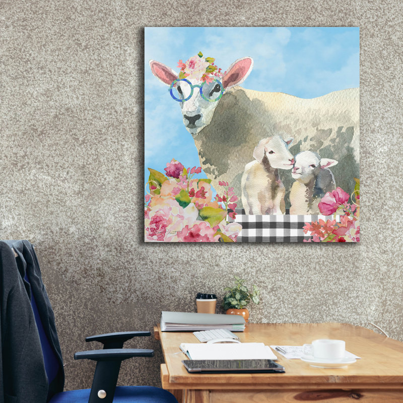 «Farm Animal Beauties B» par Jean Plout, art mural sur toile, H 37 po x l 37 po x P 1,5 po