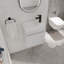 Meuble-lavabo flottant mural avec lavabo en résine blanche et porte d'armoire à fermeture en douceur-260608004