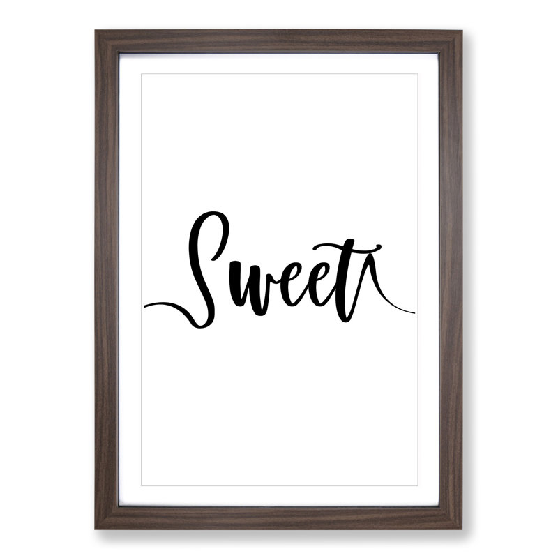 Sweet Dream No.1 - Picture Frame Typography, 48cm H x 36cm W x 2cm D, Walnut Framed