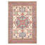 Tapis unique rouge / bleu / beige noué à la main de 6 pi 7 po x 9 pi 9 po Aimiee