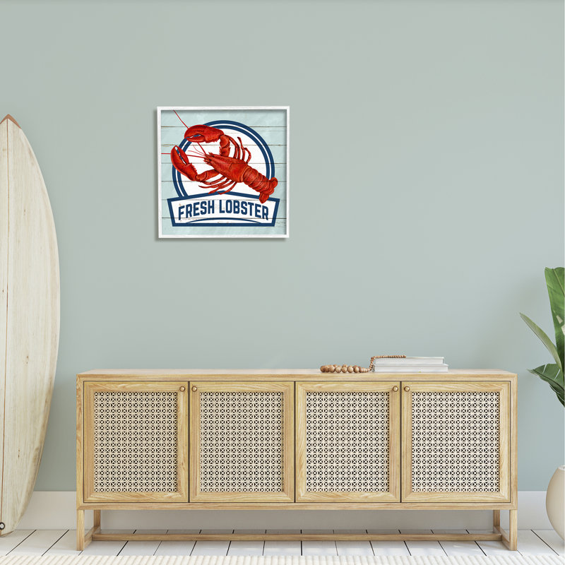 Maison de plage rustique à motif de grain de homard frais par Kim Allen - Publicité, H 24 po x l 24 po x P 1,5 po