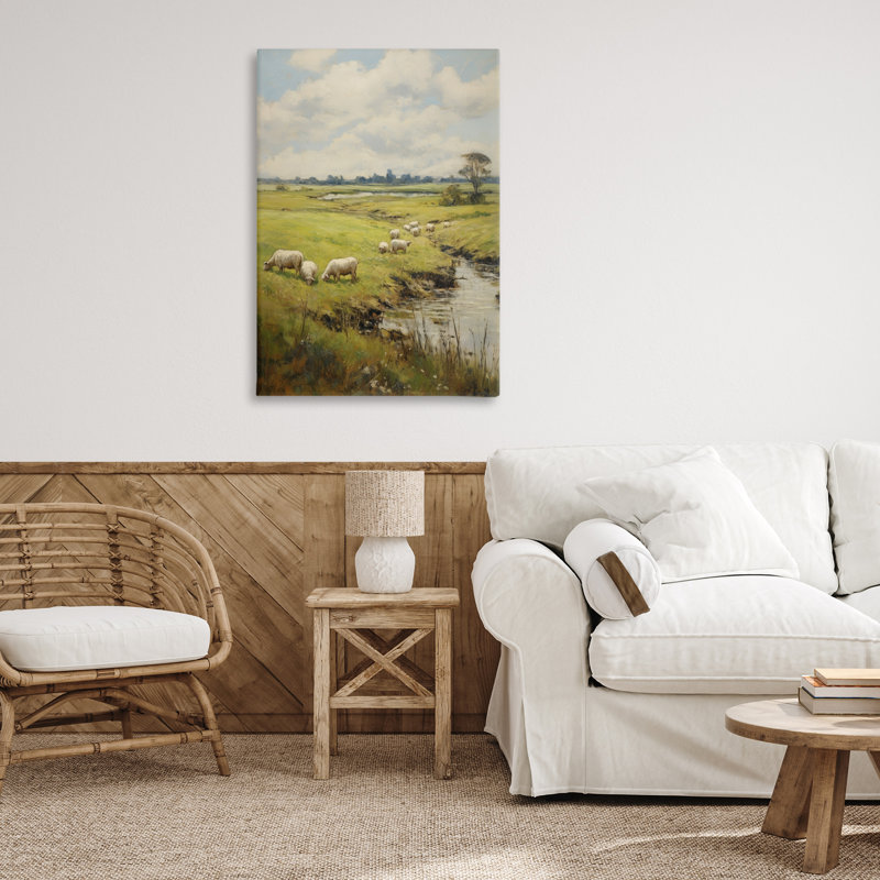 «Grazing Sheep Countryside» par Petal Prints Design, H 24 po x l 36 po