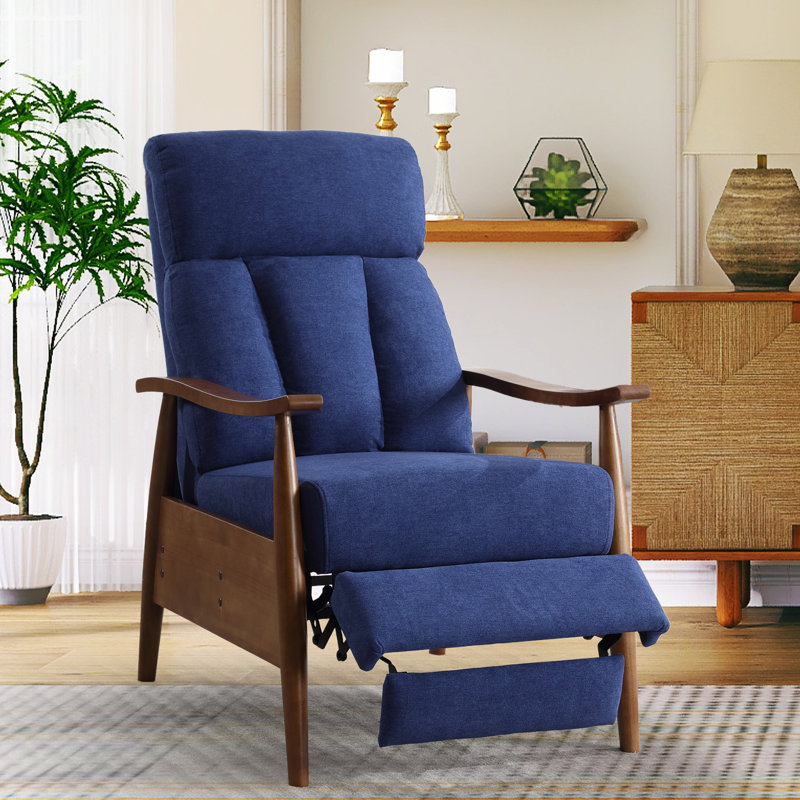 Fauteuil inclinable rembourré bamber, Lin bleu