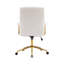 Chaise de bureau texturée en tissu blanc et doré Boucle, chaise de bureau moderne à hauteur ajustable avec accoudoirs rembourrés-338972926