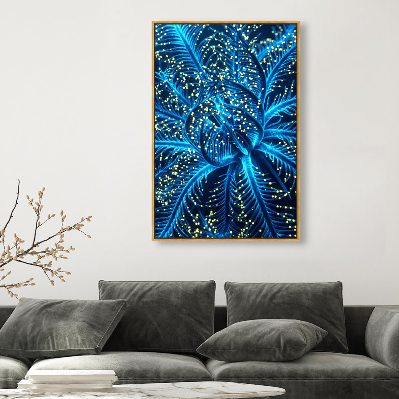 Neon Bloom Print by Oliver Gal, 37"H x 25"W, Gold Floater Frame