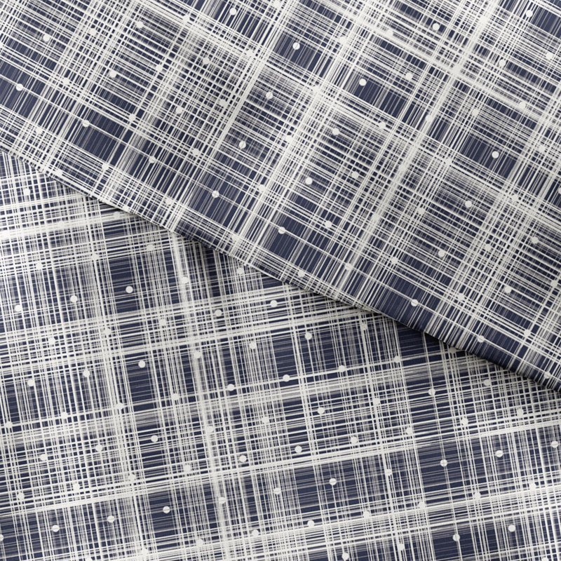Ensemble de housse de couette à motif de pois Becky Cameron, Bleu marine, Housse simple et 1 taie décorative