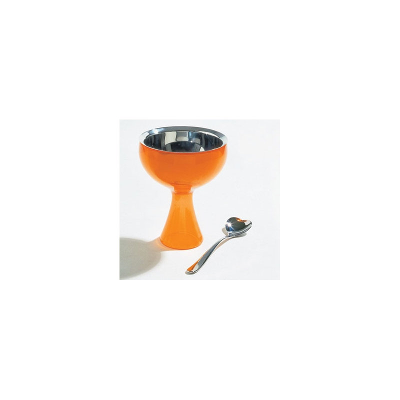 Big Love Ice Cream Bowl with Spoon, Orange