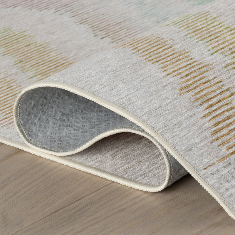 Zarek Novelty Chevron Machine Washable Rug, Rectangle 2' x 3'