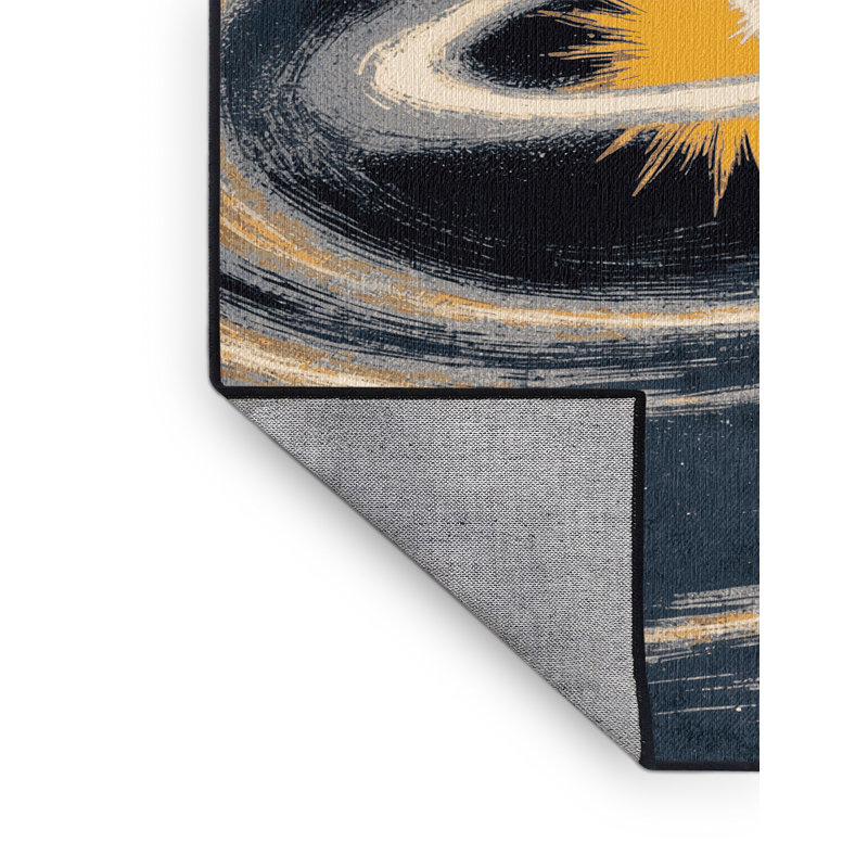 Machine Washable Space Gray Area Rug, Square 8'