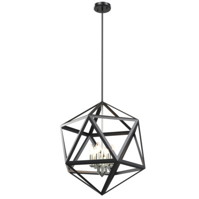 Lustre géométrique 6 lumières de style bougie Pettigrew