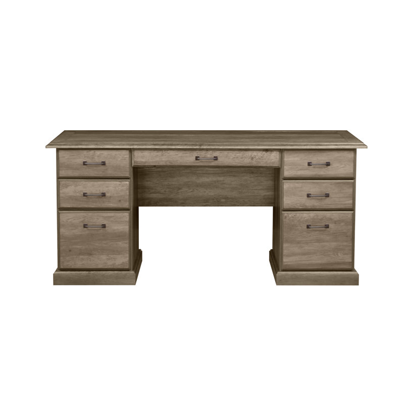 Summy Executive Desk, Rustic Oak