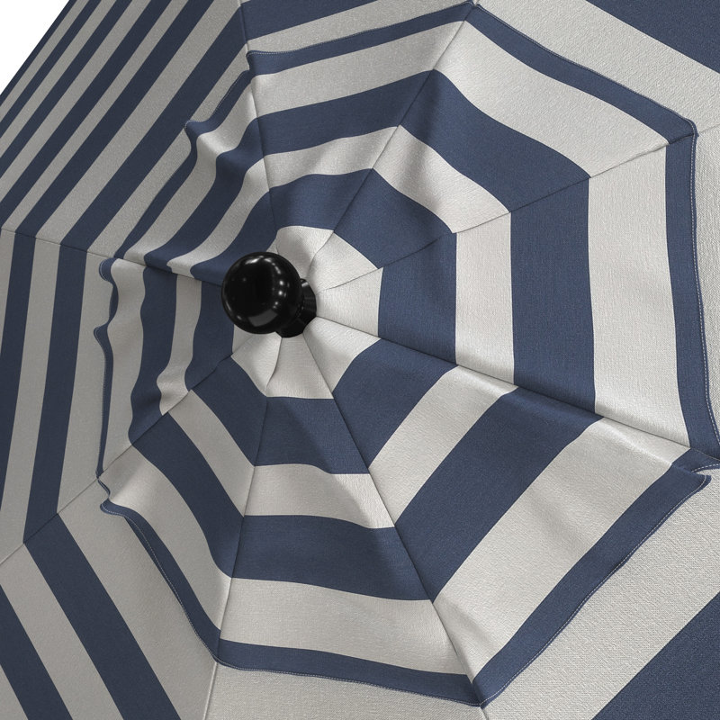Parasol de marché 108 "x 108" Maryam, Rayure Cabana bleu marine / blanche