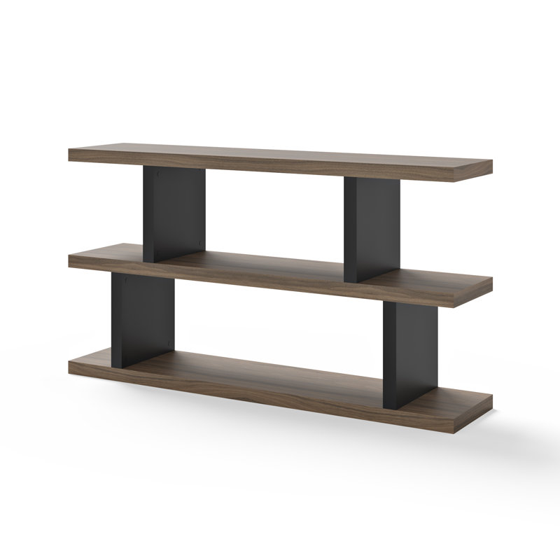 Rosellar Bookcase, Walnut/Pure Black