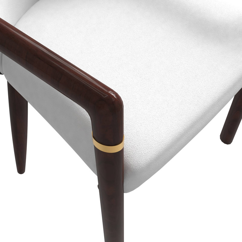 Chaise avec accoudoirs ergonomique Kavonna, Blanc