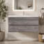 Meuble-lavabo suspendu de 91 cm avec lavabo, armoire murale en contreplaqué, tiroir à fermeture amortie, lavabo en céramique antidébordement-1418570596
