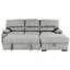 Canapé-lit modulaire de luxe avec rangement et porte-gobelets, gris
