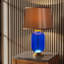 Lampe de chevet rétro avec base de canapé en verre teinté bleu et bureau double