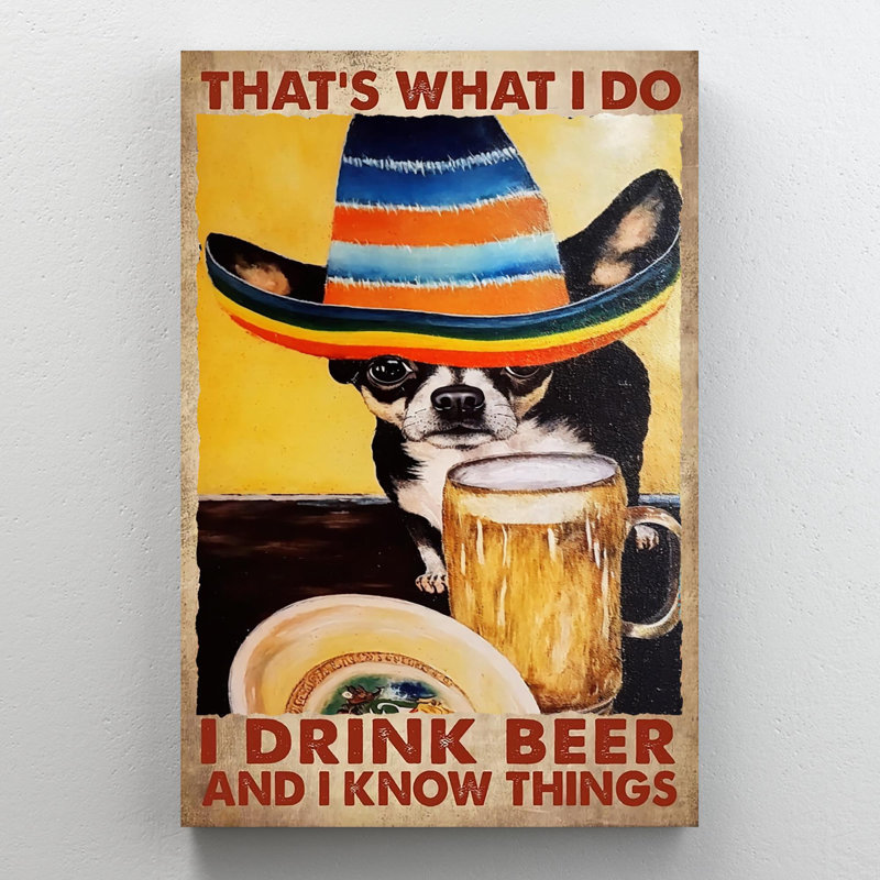 «I Drink Beer And I Know Things», impression sur toile, H 20 po x l 16 po x P 1,25 po