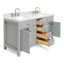 Meuble-lavabo double 60 po avec plateau en marbre blanc de Carrare Abbate-85364091