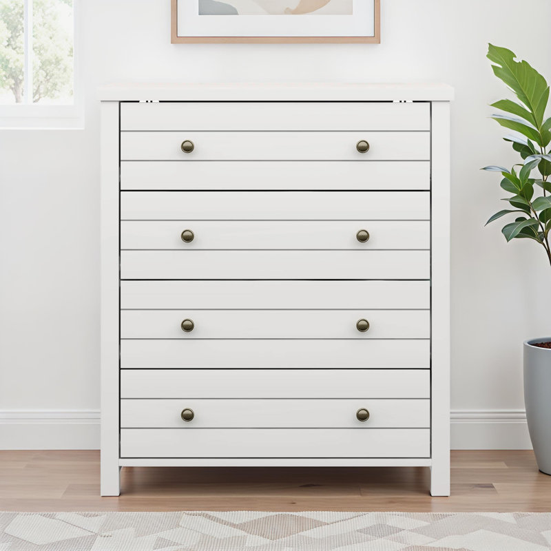 Commode 4 tiroirs Kiara, Blanc