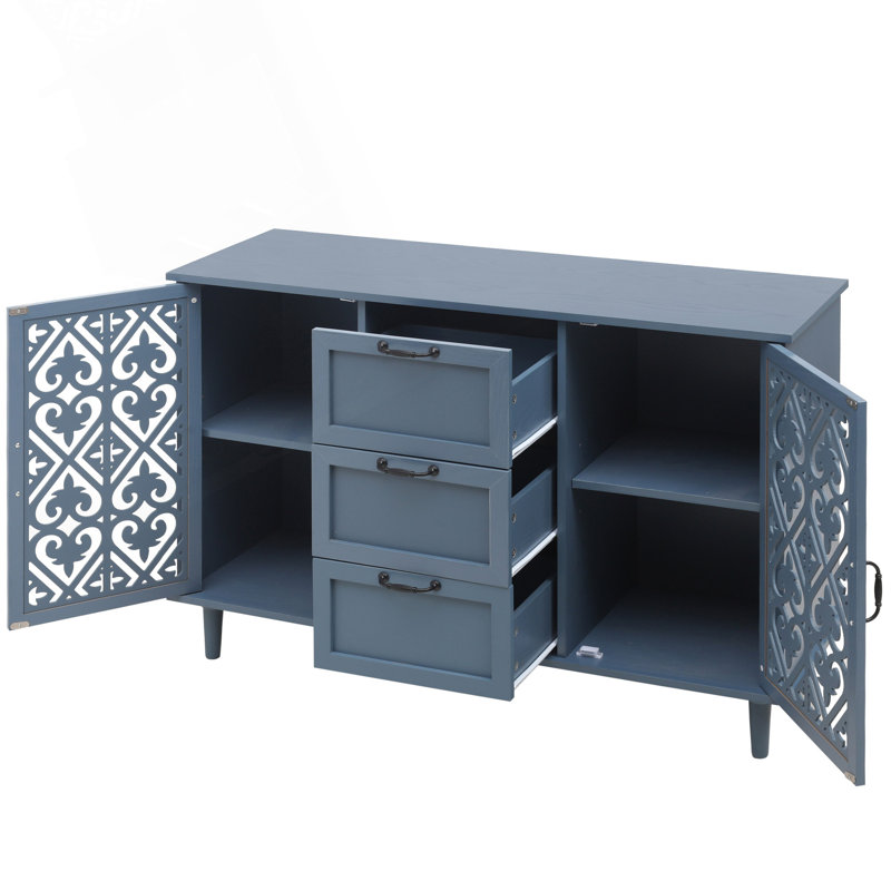 Armoire 2 tiroirs 3 portes, élégante et fonctionnelle, parfaite pour la chambre à coucher, le salon et le rangement de bureau