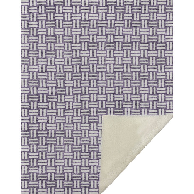 Jeté carré Addison Sherpa ASB925, Mauve, Géométrique 7