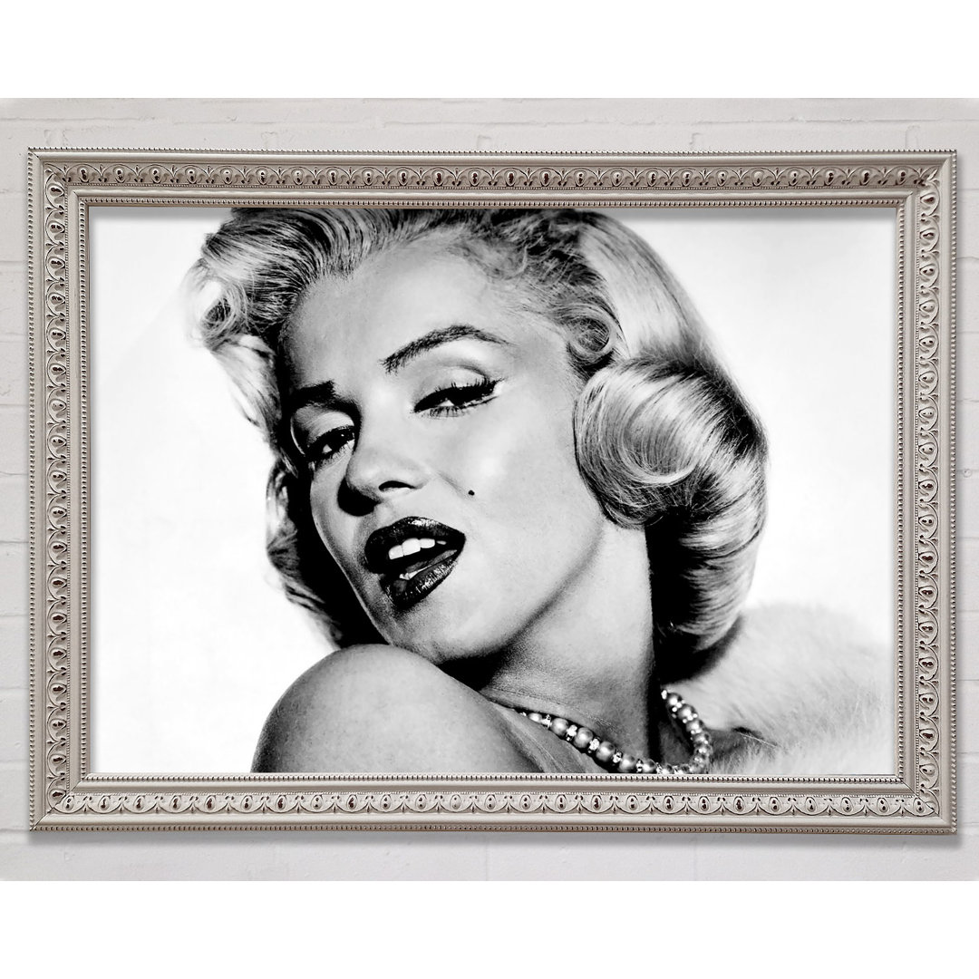 Marilyn Monroe Weiß und Weiß - Einzelner Bilderrahmen Kunstdrucke