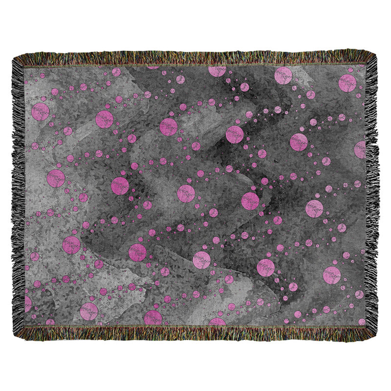 Couverture tissée hexagonale Katelyn Elizabeth, l 50 po x L 60 po, Rose / Noir