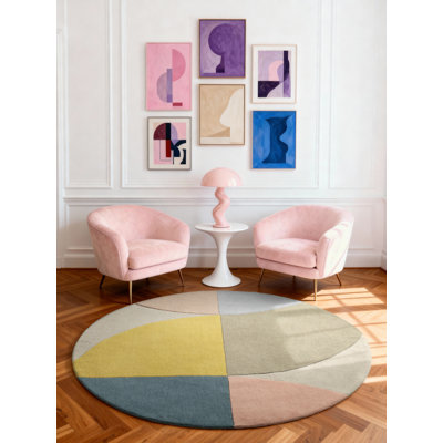 Deveshi Geometric Wool Hand Tufted Area Rug