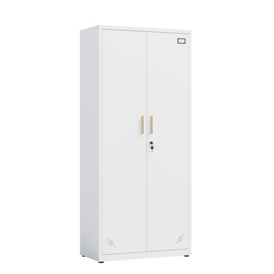 High Storage Cabinet With 2 Doors And 4 Partitions To Separate 5 Storage Spaces, Home/ Office Design