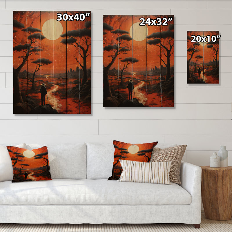 Corail noir, art du Mexique II, impression sur bois, H 32 po x l 24 po x P 0,78 po