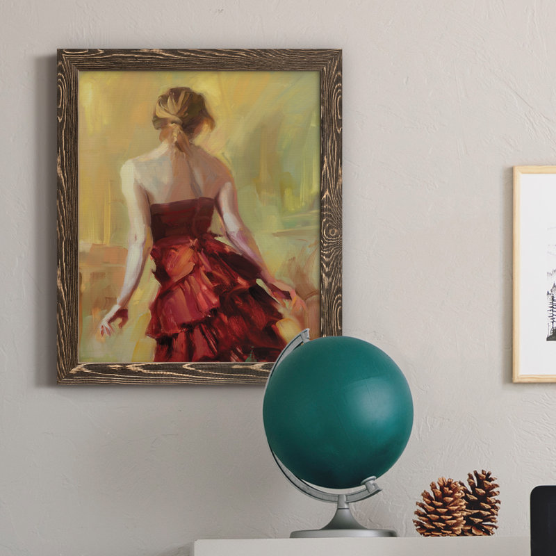 Copper Reflection - Peinture sur toile encadrée, H 24 po x l 18 po x P 1,5 po, Encadré de bois de noyer
