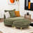 Oversized Reading Chair Upholstered Chaise Lounge Chair Barrel Chair with Ottoman-1063690110