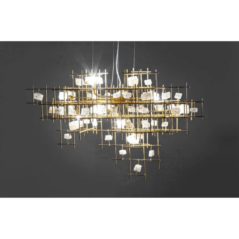 Lustre Petra, Couleurs mélangées, Nickel noir, 24” Length x 11” Width x 17” Height