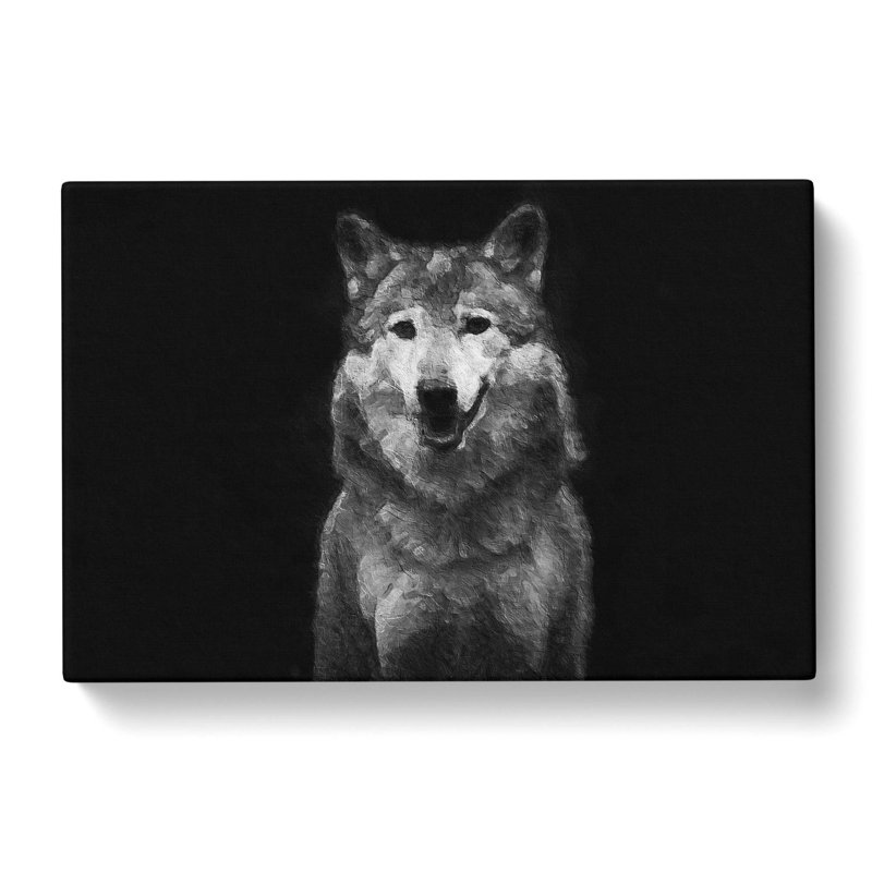 Wolf Portrait - Wrapped Canvas Painting, 40cm H x 60cm W x 3cm D